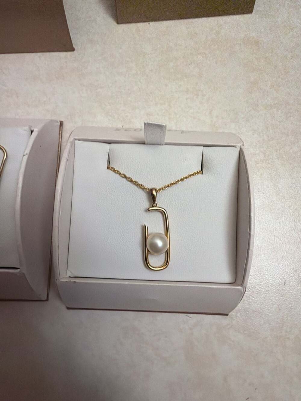 Aspire 925 Sterling Silver Gold-Tone Pearl Paperclip Jewelry Set ~value175$